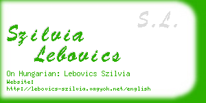 szilvia lebovics business card